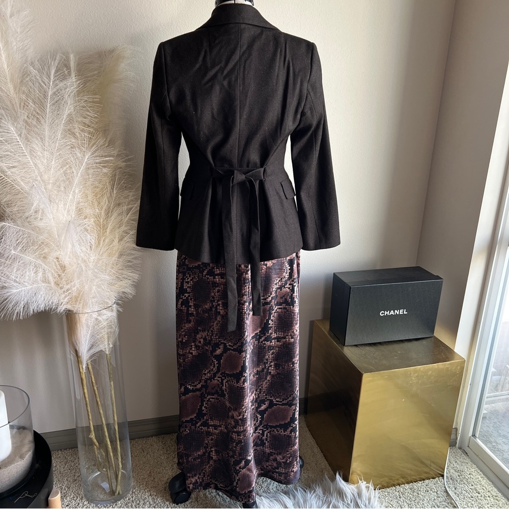 SISLEY brown tweed belted tailored blazer - Picture 4 of 13